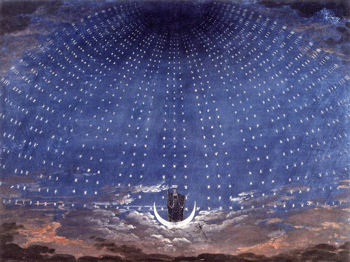 stage set for mozart's magic flute